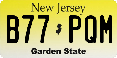 NJ license plate B77PQM