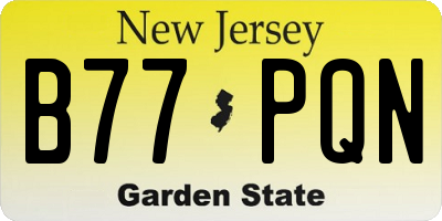 NJ license plate B77PQN