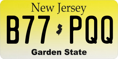 NJ license plate B77PQQ