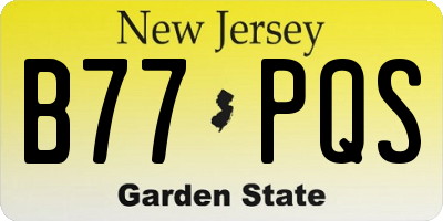 NJ license plate B77PQS