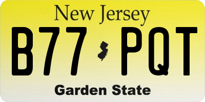 NJ license plate B77PQT