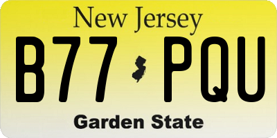 NJ license plate B77PQU