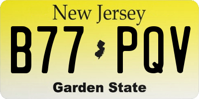 NJ license plate B77PQV
