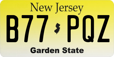 NJ license plate B77PQZ