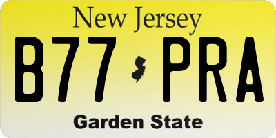 NJ license plate B77PRA