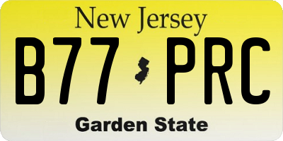 NJ license plate B77PRC