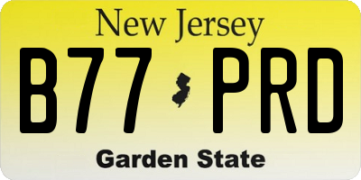 NJ license plate B77PRD