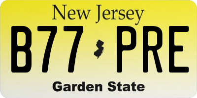 NJ license plate B77PRE