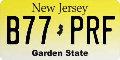 NJ license plate B77PRF