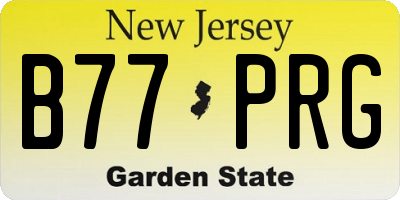 NJ license plate B77PRG