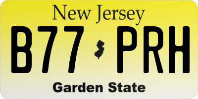 NJ license plate B77PRH