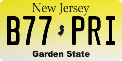 NJ license plate B77PRI