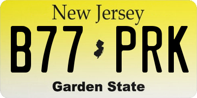 NJ license plate B77PRK