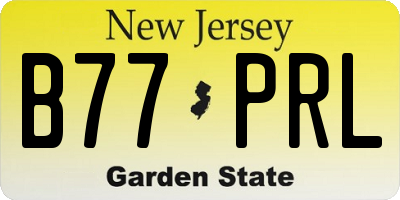 NJ license plate B77PRL
