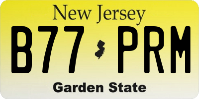 NJ license plate B77PRM
