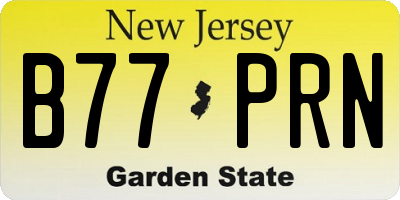NJ license plate B77PRN