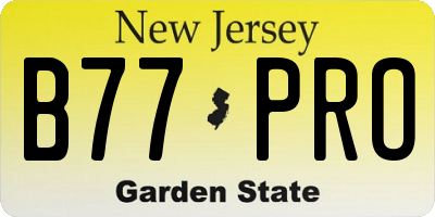 NJ license plate B77PRO
