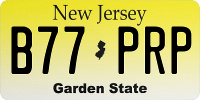 NJ license plate B77PRP