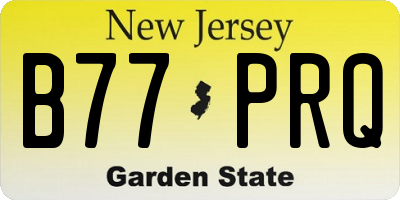 NJ license plate B77PRQ