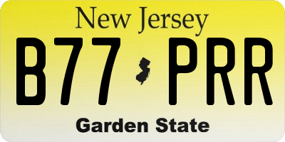 NJ license plate B77PRR