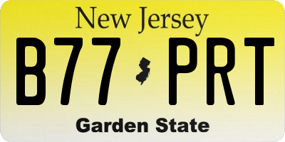 NJ license plate B77PRT