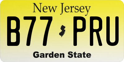 NJ license plate B77PRU
