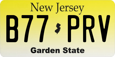 NJ license plate B77PRV