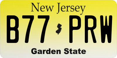 NJ license plate B77PRW