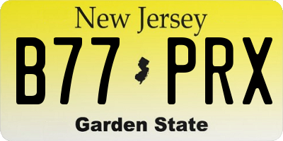 NJ license plate B77PRX