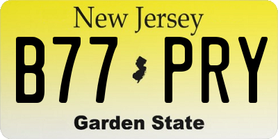 NJ license plate B77PRY