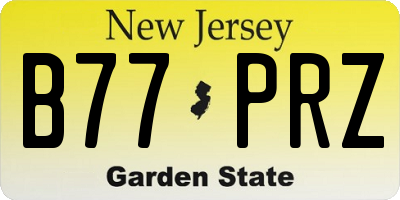 NJ license plate B77PRZ