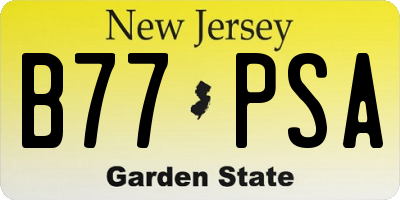 NJ license plate B77PSA