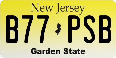 NJ license plate B77PSB
