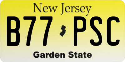 NJ license plate B77PSC