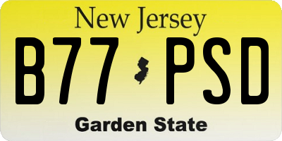 NJ license plate B77PSD
