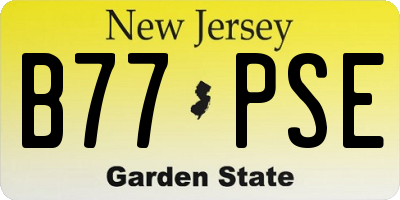 NJ license plate B77PSE