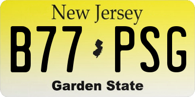 NJ license plate B77PSG