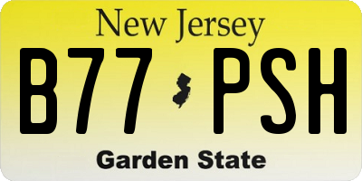 NJ license plate B77PSH