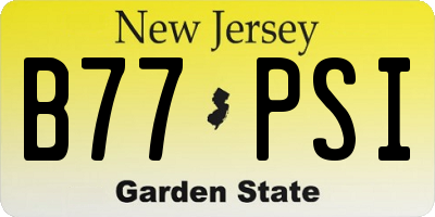 NJ license plate B77PSI