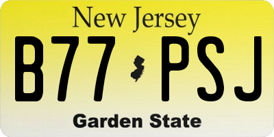 NJ license plate B77PSJ