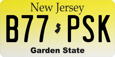 NJ license plate B77PSK