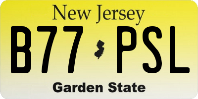 NJ license plate B77PSL