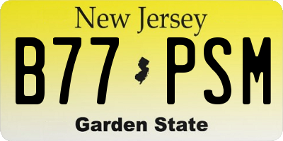 NJ license plate B77PSM
