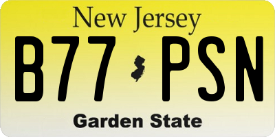 NJ license plate B77PSN