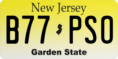 NJ license plate B77PSO