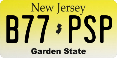 NJ license plate B77PSP