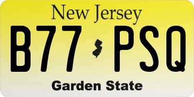NJ license plate B77PSQ