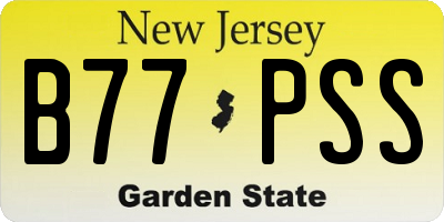 NJ license plate B77PSS