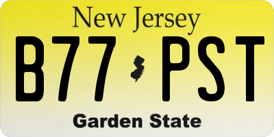 NJ license plate B77PST