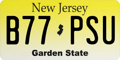 NJ license plate B77PSU
